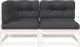 vidaXL Sofa ogrodowa z poduszkami, 2-osobowa, biała, drewno sosnowe 4