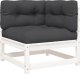 vidaXL Sofa ogrodowa z poduszkami, 2-osobowa, biała, drewno sosnowe 5
