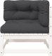 vidaXL Sofa ogrodowa z poduszkami, 2-osobowa, biała, drewno sosnowe 6
