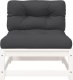 vidaXL Sofa ogrodowa z poduszkami, 2-osobowa, biała, drewno sosnowe 8