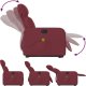 vidaXL Podnoszony fotel masujący, rozkładany, bordowy, obity tkaniną 7