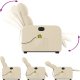 vidaXL Podnoszony fotel masujący, elektryczny, rozkładany, kremowy 6