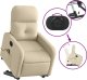 vidaXL Podnoszony fotel masujący, elektryczny, rozkładany, kremowy 10