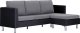 vidaXL 3-osobowa sofa z poduszkami, czarna, sztuczna skóra 2