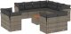 vidaXL 12-cz. zestaw mebli ogrodowych z poduszkami, szary, polirattan 2