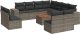 vidaXL 12-cz. zestaw mebli ogrodowych z poduszkami, szary, polirattan 2