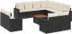 vidaXL 13-cz. zestaw mebli do ogrodu, poduszki, czarny, rattan PE 2