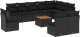 vidaXL 11-cz. zestaw wypoczynkowy do ogrodu, poduszki czarny rattan PE 2