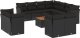 vidaXL 12-cz. zestaw mebli do ogrodu, z poduszkami, czarny, polirattan 2