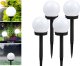 Verk 4x lampa solarna ogrodowa kula biała wbijana 10 cm 4x lampa solarna ogrodowa kula biała wbijana 10 cm 2