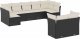 vidaXL 9-cz. zestaw wypoczynkowy do ogrodu, z poduszkami, czarny 2
