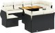vidaXL 9-cz. zestaw wypoczynkowy do ogrodu, z poduszkami, czarny 2