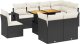 vidaXL 9-cz. zestaw wypoczynkowy do ogrodu, z poduszkami, czarny 2