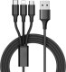Kabel USB Verk USB-A - USB-C + microUSB + Lightning 1.2 m Czarny 1