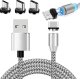 Kabel USB Verk USB-A - USB-C + microUSB + Lightning 1 m Srebrny 1