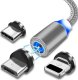 Kabel USB Verk USB-A - USB-C + microUSB + Lightning 1 m Srebrny 9