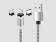 Kabel USB Verk USB-A - USB-C + microUSB + Lightning 1 m Srebrny 10