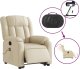 vidaXL Podnoszony fotel masujący, elektryczny, rozkładany, kremowy 6