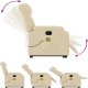vidaXL Podnoszony fotel masujący, elektryczny, rozkładany, kremowy 7