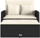 vidaXL Sofa ogrodowa z poduszkami, 2-osobowa, czarna, polirattan 6