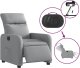 vidaXL Elektryczny fotel rozkładany, jasnoszary, obity tkaniną 6