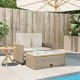 vidaXL Sofa ogrodowa z poduszkami, 2-os., beżowa, rattan PE i akacja 2