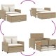 vidaXL Sofa ogrodowa z poduszkami, 2-os., beżowa, rattan PE i akacja 4