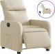 vidaXL Elektryczny fotel rozkładany, kremowy, obity tkaniną 2