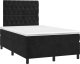 vidaXL Łóżko kontynentalne z materacem i LED, czarne, 120x190 cm 3