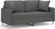 vidaXL 2-osobowa sofa z poduszkami, ciemnoszara, 140 cm, tkanina 2