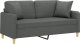 vidaXL 2-osobowa sofa z poduszkami, ciemnoszara, 140 cm, tkanina 3