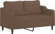 vidaXL 2-osobowa sofa z poduszkami, brązowa, 140 cm, tkanina 4