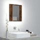 vidaXL Szafka łazienkowa z lustrem i LED, przydymiony dąb, 40x12x45 cm 1