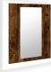 vidaXL Szafka łazienkowa z lustrem i LED, przydymiony dąb, 40x12x45 cm 1