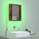 vidaXL Szafka łazienkowa z lustrem i LED, przydymiony dąb, 40x12x45 cm 3