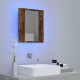 vidaXL Szafka łazienkowa z lustrem i LED, przydymiony dąb, 40x12x45 cm 4