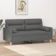 vidaXL 2-osobowa sofa z poduszkami, ciemnoszara, 140 cm, tkanina 1