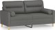 vidaXL 2-osobowa sofa z poduszkami, ciemnoszara, 140 cm, tkanina 2