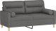 vidaXL 2-osobowa sofa z poduszkami, ciemnoszara, 140 cm, tkanina 3