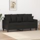 vidaXL Sofa 2-osobowa, czarna, 140 cm, tapicerowana tkaniną 1