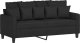 vidaXL Sofa 2-osobowa, czarna, 140 cm, tapicerowana tkaniną 2