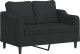 vidaXL Sofa 2-osobowa, czarna, 120 cm, tapicerowana tkaniną 2