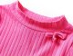 vidaXL Koszulka dziecięca z długimi rękawami, prążkowana, jaskrawy róż, 116 3