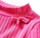vidaXL Koszulka dziecięca z długimi rękawami, prążkowana, jaskrawy róż, 116 4