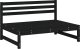 vidaXL Sofa środkowa do ogrodu, czarna, 120x80 cm, lite drewno sosnowe 1