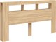 vidaXL Wezgłowie łóżka z LED, dąb sonoma, 180x18,5x103,5 cm 3
