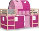 vidaXL Dziecięce łóżko na antresoli, z tunelem, różowe, 80x200 cm 3
