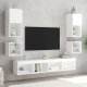 vidaXL Ścienna szafka telewizyjna z LED, biała, 30x28,5x30 cm 4