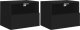 vidaXL Ścienne szafki TV, 2 szt., czarne, 40x30x30 cm 2