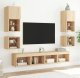 vidaXL Ścienne szafki TV z LED, 2 szt., dąb sonoma, 30x28,5x30 cm 5
